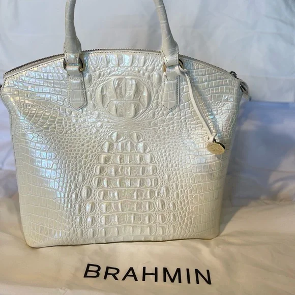 Brahmin | Bags | Brahmin White Crocodile Embossed Tote  display picture 2